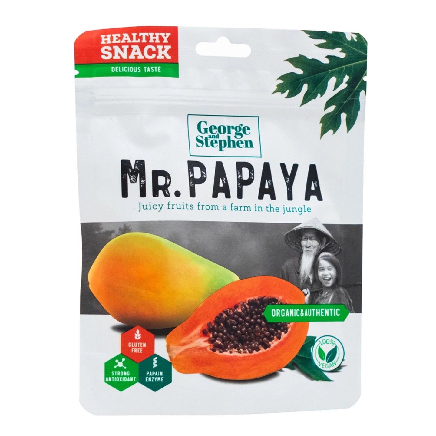 George and Stephen Vegan Gluten Free Organic Dried Papaya Snack 50 g