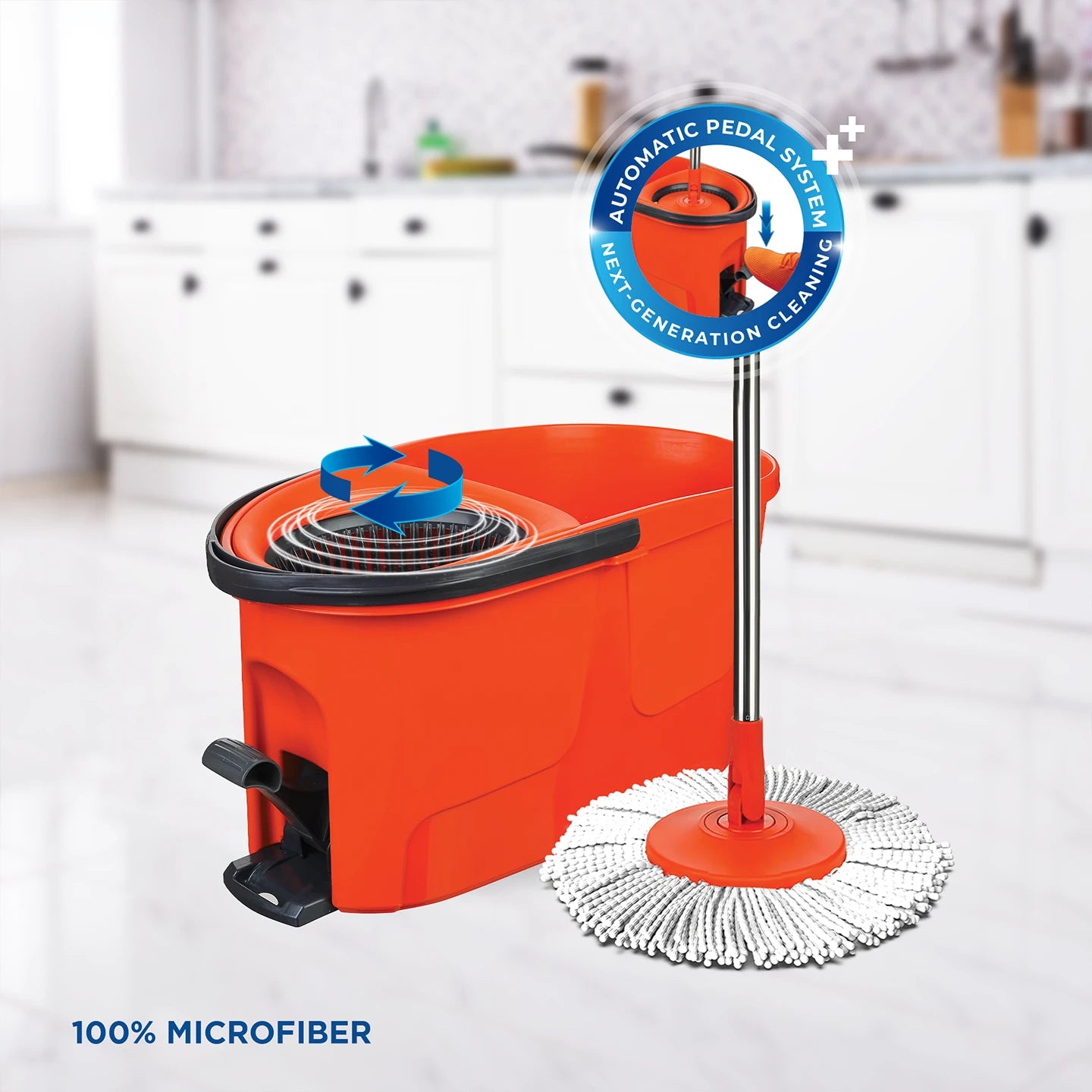 Macromax Force Spin Mop and Bucket Set with Pedal Easy Wring