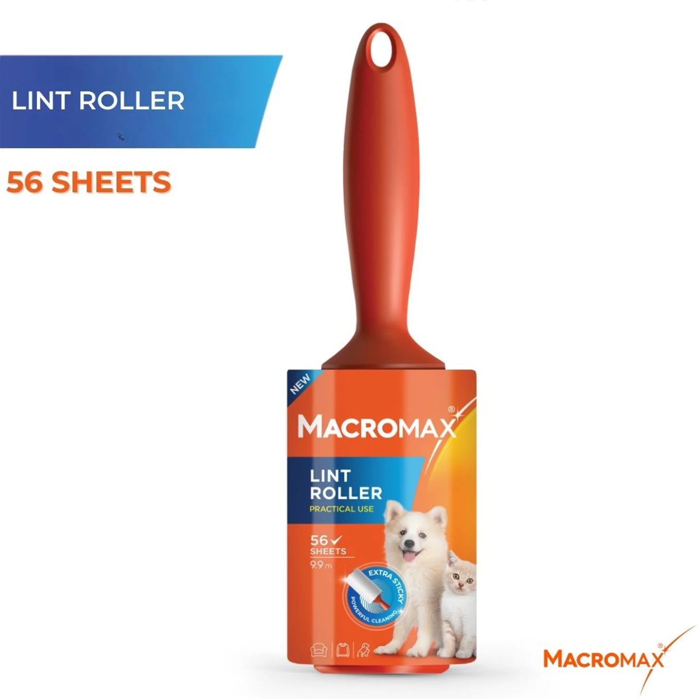 Macromax Extra Sticky Lint Roller for Pet Hair Removal – 60 Sheets