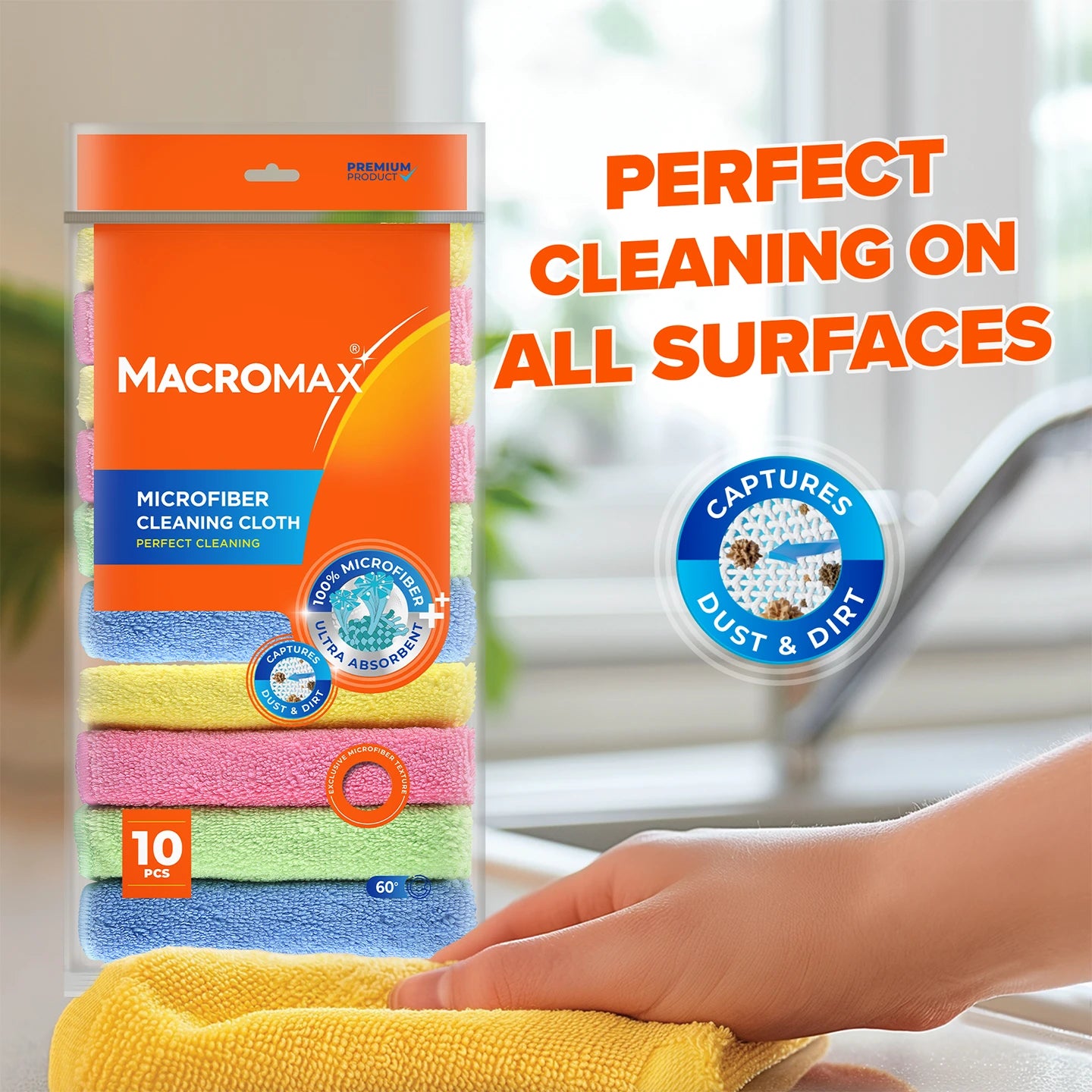 Macromax Microfibre Cloths 10‑Pack