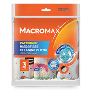 Macromax Patterned Microfibre Cleaning Cloth - 3 PCS