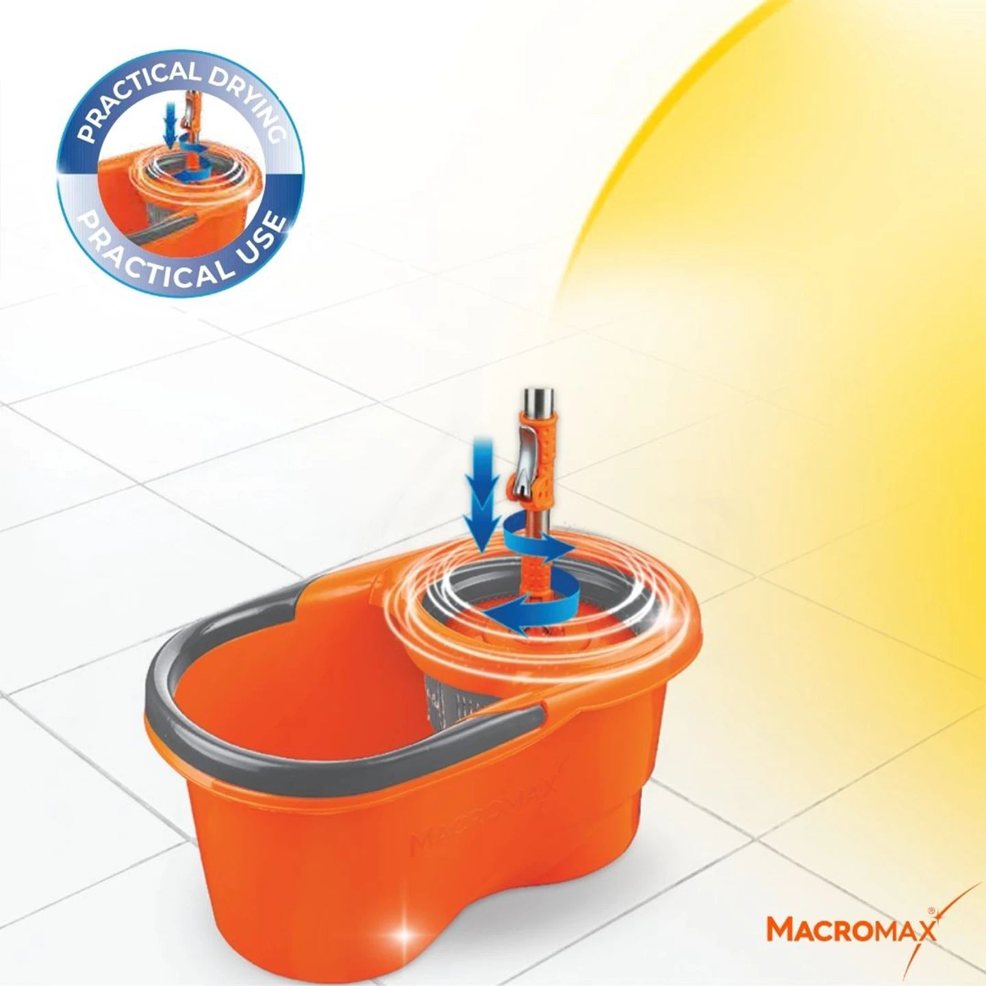 Macromax Focus Spin Mop and Bucket Set