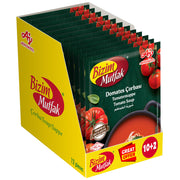 Bizim Mutfak Tomato Soup 48g | 10 + 2 FREE | Instant Turkish Tomato Soup Mix | Quick & Easy Meal | Rich Tomato Flavor