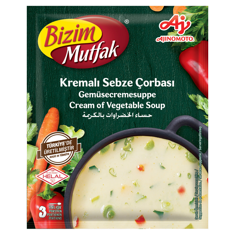 Bizim Mutfak Cream of Vegetable Soup 45g | Instant Creamy Vegetable Soup Mix | Quick Starter