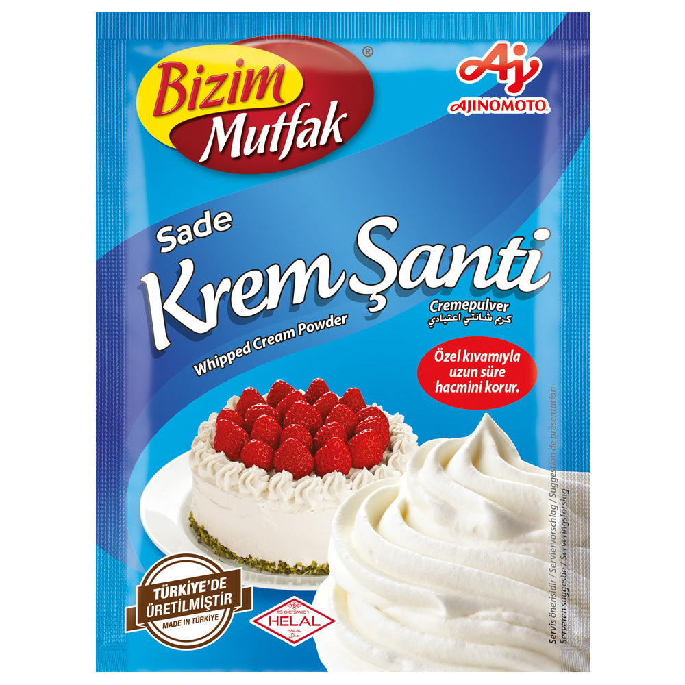 Bizim Mutfak Plain Whipped Cream 72g x2 | Dessert Topping Powder Mix for Cakes & Pastries