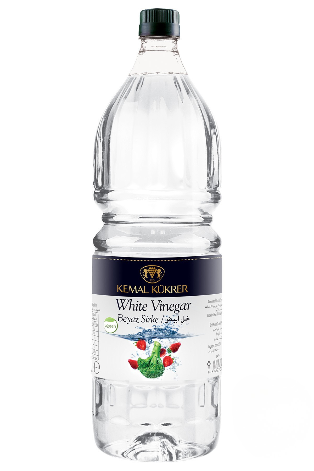 Kemal Kukrer White Vinegar 1 L | Natural Fermented Vinegar for Cooking, Cleaning & Pickling | Turkish Vinegar