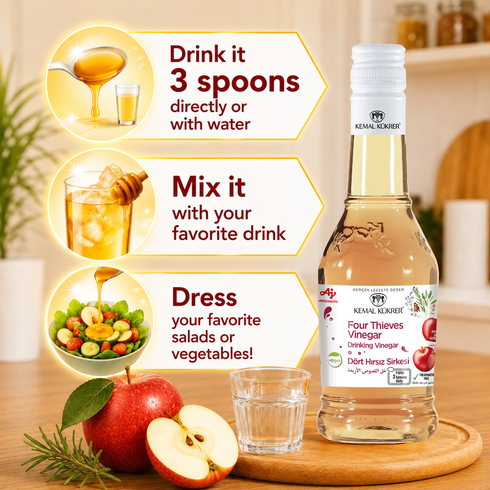 Kemal Kukrer 4 Thieves Vinegar 500 ML | Herbal Vinegar Infusion | Traditional Wellness Inspired Blend
