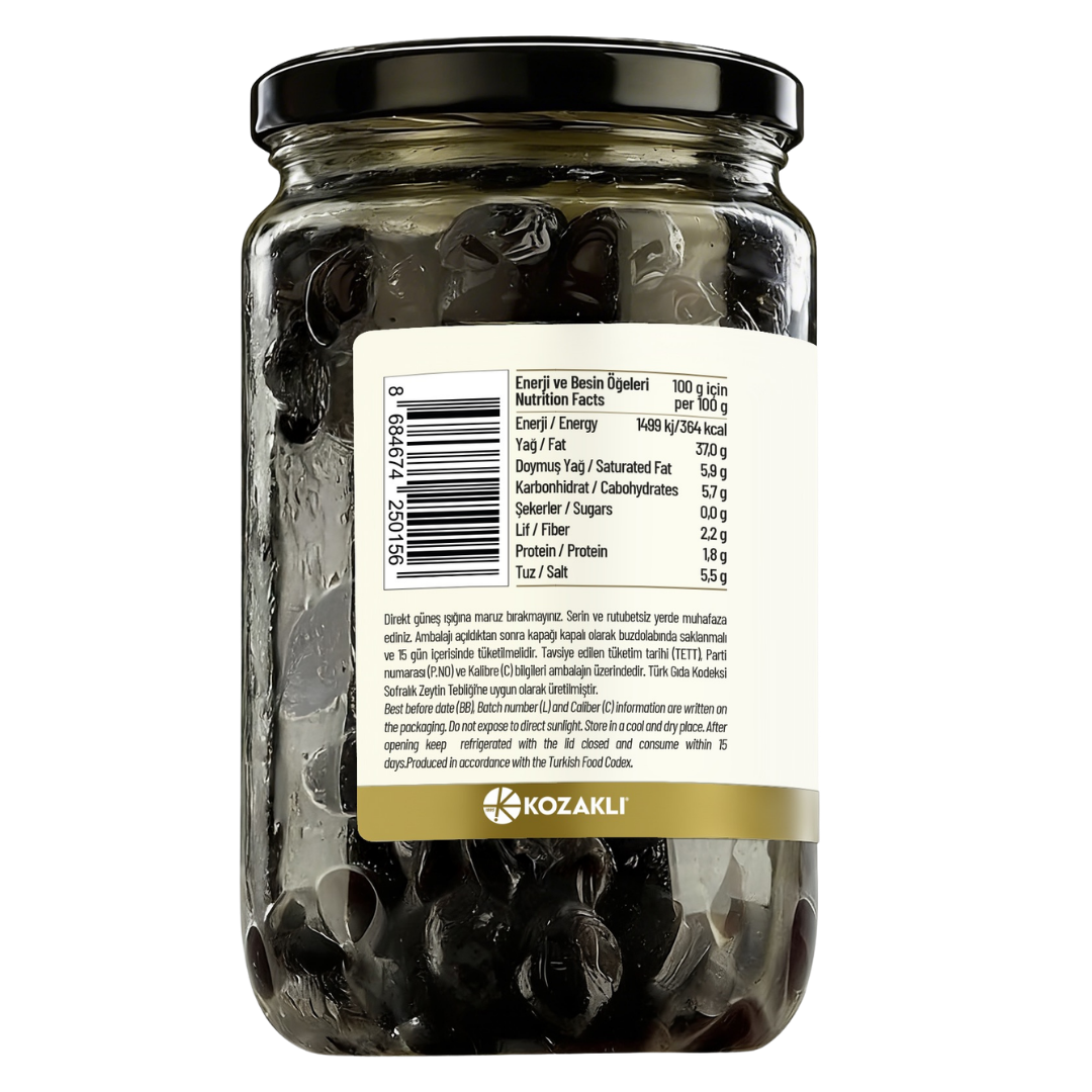 Kozoliv Premium Turkish Black Olives 400g – Oiled, Rich Flavor, Traditional Turkish Style, Ready to Serve