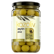 Kozoliv Premium Turkish Green Olives 400g – Cocktail Size, Ready to Eat, Authentic Mediterranean Flavor