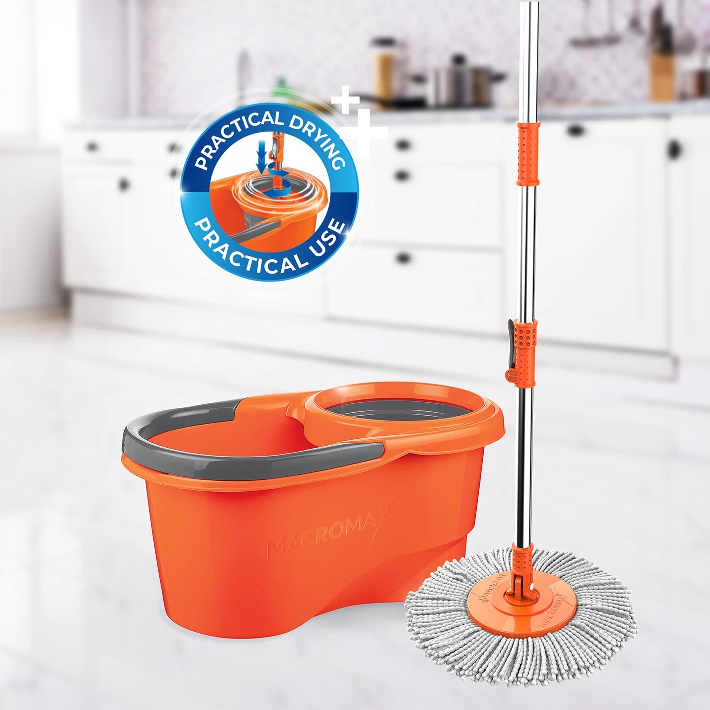 Macromax Focus Spin Mop and Bucket Set