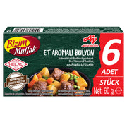 Bizim Mutfak Beef Flavoured Bouillon 6x10g | Stock Cubes for Soups, Rice & Stews