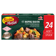 Bizim Mutfak Beef Flavoured Bouillon 24x10g | Bulk Pack Beef Stock Cubes for Cooking