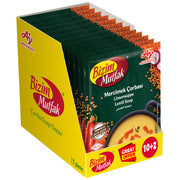 Bizim Mutfak Lentil Soup 65g | 10 + 2 FREE | Traditional Turkish Mercimek Soup Mix | Quick & Hearty Meal