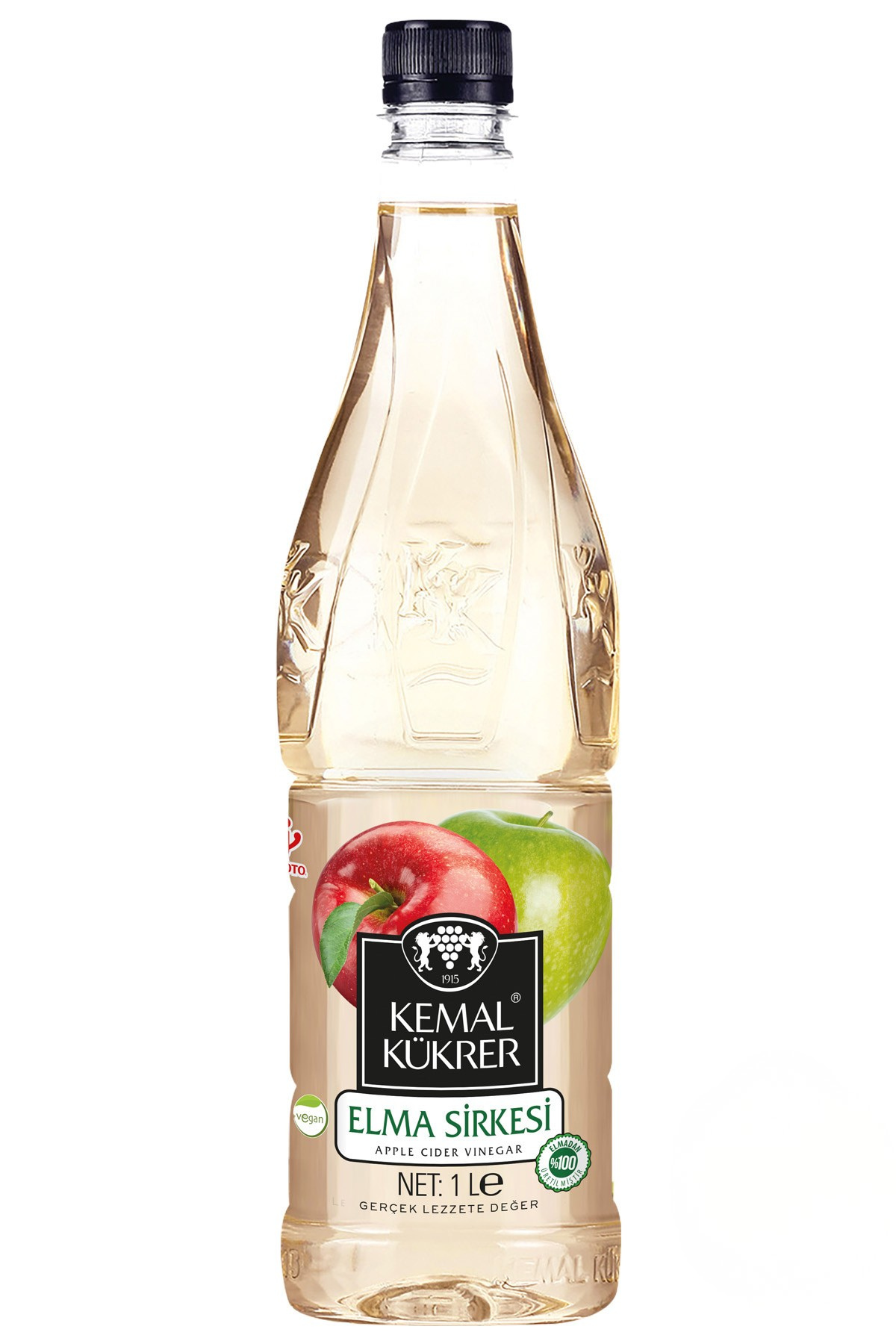 Kemal Kukrer Apple Vinegar 1 L | Natural Fermented Apple Vinegar for Cooking, Salads & Marinades | Turkish Apple Vinegar
