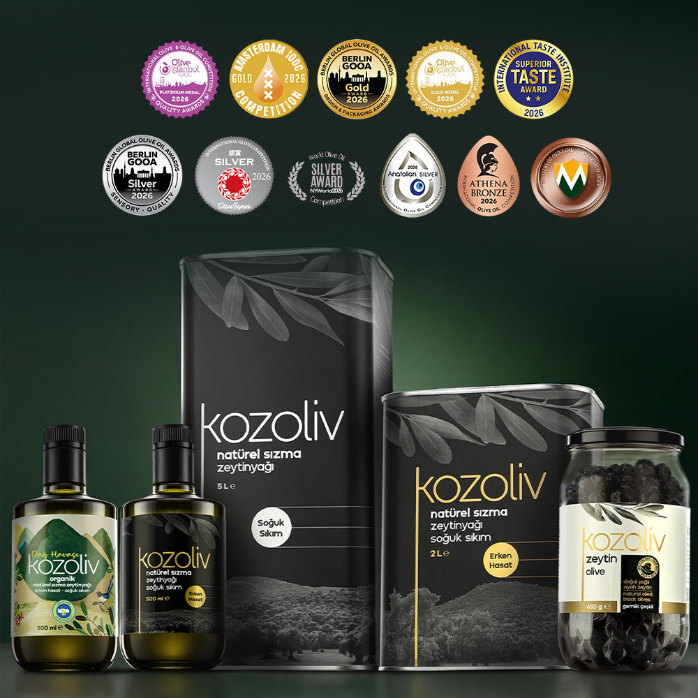 Kozoliv Cold Pressed Extra Virgin Premium Turkish Ayvalik Olive Oil 1 Liter