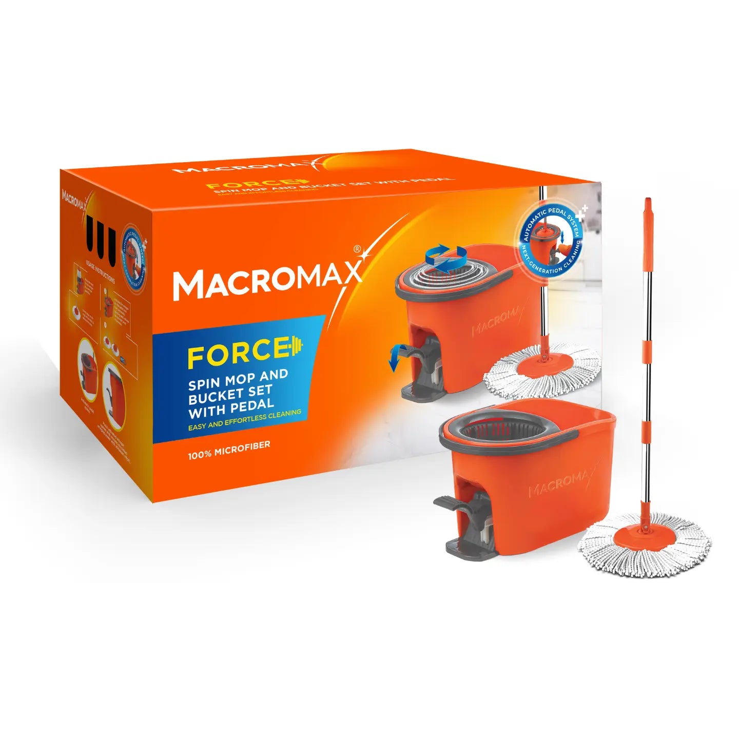 mop bucket with pedal Macromax Force Spin Mop and Bucket Set with Pedal Easy Wring – GULFSELECTION