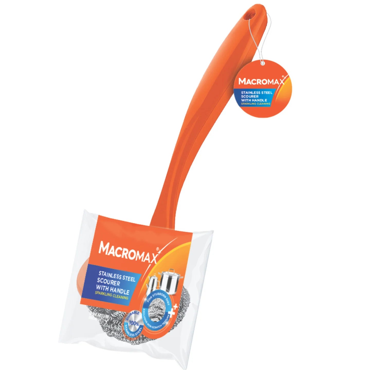 Macromax Stainless Steel Scourer with Handle
